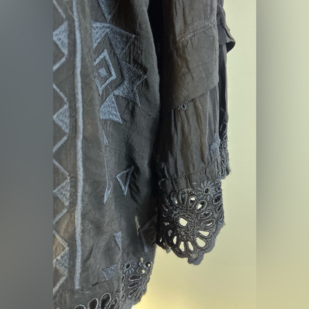 Johnny Was Black Ari Eyelet Blouse, XS with Black Lace Slip Cami,  Size M, NWT - Picture 11 of 16